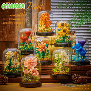 Diy Micro Flower Building Blocks Mini Bricks Particles Eternal Life Flowers Home Decoration Assembling Puzzle Toy Children Gift acacuss
