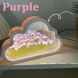Diy Tulip Cloud Sea of Flowers Night Light Creative Light Atmosphere Light Transparent Qixi Lovers Gift Desktop Decoration acacuss