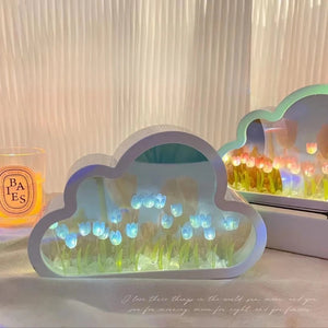 Diy Tulip Cloud Sea of Flowers Night Light Creative Light Atmosphere Light Transparent Qixi Lovers Gift Desktop Decoration acacuss