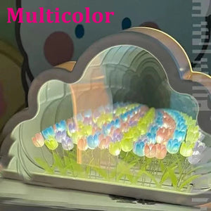 Diy Tulip Cloud Sea of Flowers Night Light Creative Light Atmosphere Light Transparent Qixi Lovers Gift Desktop Decoration acacuss
