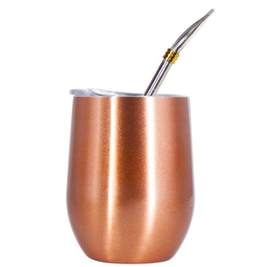 Double Wall 304 Stainless Steel Cup Heat Resistant Portable Yerba Mate Tea Mug With Straw and Lid acacuss