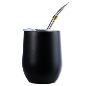 Double Wall 304 Stainless Steel Cup Heat Resistant Portable Yerba Mate Tea Mug With Straw and Lid acacuss