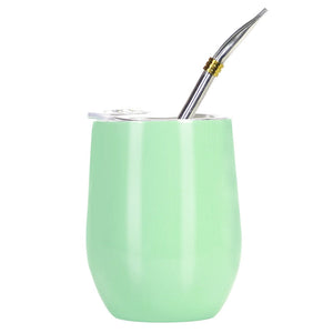 Double Wall 304 Stainless Steel Cup Heat Resistant Portable Yerba Mate Tea Mug With Straw and Lid acacuss