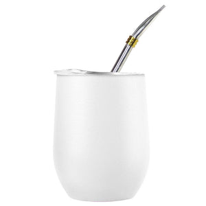 Double Wall 304 Stainless Steel Cup Heat Resistant Portable Yerba Mate Tea Mug With Straw and Lid acacuss