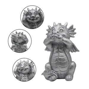 Dragon Statues 3 Pcs No Hear No See No Speak Bookshelf Sculpture for Living Room Table Desk Decor acacuss