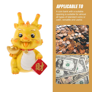 Dragon Year Gift Crafts Storage Money Jar Cartoon Piggy Bank Resin Ornament Zodiac Model acacuss
