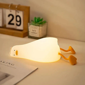 Duck Rechargeable LED Night Light Cute Light Up Duck Lamp Bedside Cartoon Children Nightlights for Home Room Decor Birthday Gift acacuss