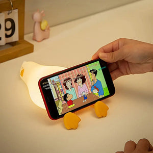 Duck Rechargeable LED Night Light Cute Light Up Duck Lamp Bedside Cartoon Children Nightlights for Home Room Decor Birthday Gift acacuss