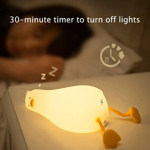 Duck Rechargeable LED Night Light Cute Light Up Duck Lamp Bedside Cartoon Children Nightlights for Home Room Decor Birthday Gift acacuss