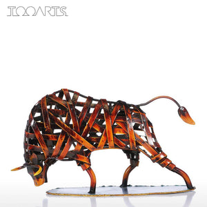 Durable Iron-made Braided Cattle Metal Sculpture Home Furnishing Articles Handmade Craft Articles for Home Office Decor acacuss