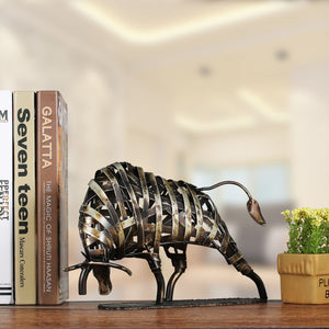 Durable Iron-made Braided Cattle Metal Sculpture Home Furnishing Articles Handmade Craft Articles for Home Office Decor acacuss