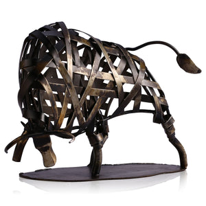 Durable Iron-made Braided Cattle Metal Sculpture Home Furnishing Articles Handmade Craft Articles for Home Office Decor acacuss