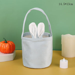 2023 Easter Day Decoration Cartoon Bunny Ears Basket Candy Bag Gifts For Kids Tote Cloth Bag Happy Easter Birthday Party Bags acacuss