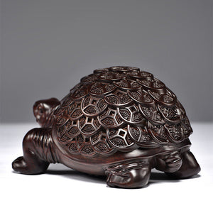 Ebony Carved Scarab Living Room Decoration Office Desktop Feng Shui Transfer Decoration Red Solid Wood Turtle Gift acacuss