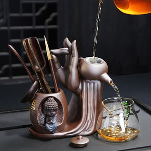 Ebony Tea Ceremony Accessories Six Gentlemen Set Purple Clay Tea Set Tea Drain Filter Little Monk Decoration acacuss