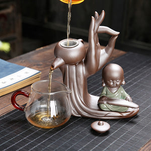 Ebony Tea Ceremony Accessories Six Gentlemen Set Purple Clay Tea Set Tea Drain Filter Little Monk Decoration acacuss