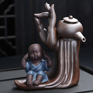 Ebony Tea Ceremony Accessories Six Gentlemen Set Purple Clay Tea Set Tea Drain Filter Little Monk Decoration acacuss