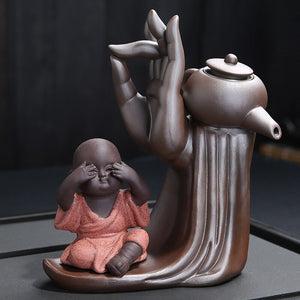 Ebony Tea Ceremony Accessories Six Gentlemen Set Purple Clay Tea Set Tea Drain Filter Little Monk Decoration acacuss