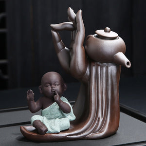 Ebony Tea Ceremony Accessories Six Gentlemen Set Purple Clay Tea Set Tea Drain Filter Little Monk Decoration acacuss