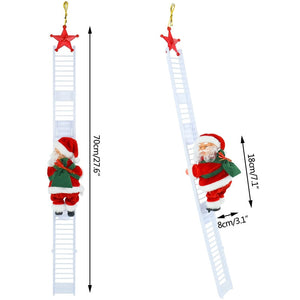 Electric Climbing Ladder Santa Claus Doll with Music Kids Gift Favors Merry Christmas Tree Decorations For Home Navidad Ornament acacuss