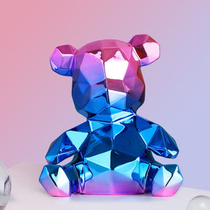 Electroplating Bear Statue Gift for Child Teddy Bear Sculpture Animal Ornament living Room Home Decoration Dog Figurine acacuss