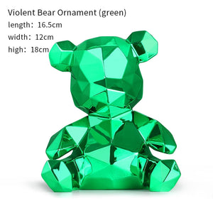 Electroplating Bear Statue Gift for Child Teddy Bear Sculpture Animal Ornament living Room Home Decoration Dog Figurine acacuss