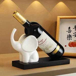Elephant Statue withWine Rack Table Ornaments Animal Sculpture Wind Holder Home Decor Cute Elephant Figurine Resin Crafts Art acacuss