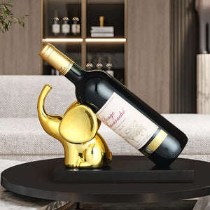 Elephant Statue withWine Rack Table Ornaments Animal Sculpture Wind Holder Home Decor Cute Elephant Figurine Resin Crafts Art acacuss