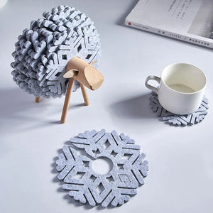 Elk Shape Drink Coasters Cup Pads Insulated Round Felt Cup Mats Creative Home Office Table Decor Art Crafts Gift 2023 New acacuss