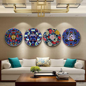 Embroidery DIY Chinese Style Lotus/Chrysanthemum/Fish/Crane Patterns Printed Kits Cross Stitch Thread Needlework Sets Home Decor acacuss