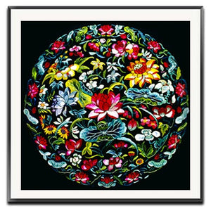 Embroidery DIY Chinese Style Lotus/Chrysanthemum/Fish/Crane Patterns Printed Kits Cross Stitch Thread Needlework Sets Home Decor acacuss