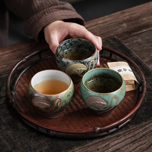 Espresso japanese tea cups Ceramic Kung Fu Tea Cup Sets of 5 Cups acacuss