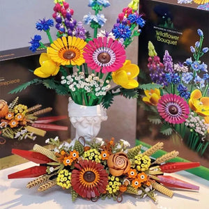 Eternal Artificial Block Chrysanthemum Flower Home Decoration Wildflower Building Block Bouquet Girl Gift Children Toys acacuss