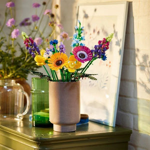Eternal Artificial Block Chrysanthemum Flower Home Decoration Wildflower Building Block Bouquet Girl Gift Children Toys acacuss