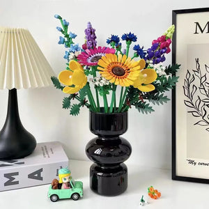 Eternal Artificial Block Chrysanthemum Flower Home Decoration Wildflower Building Block Bouquet Girl Gift Children Toys acacuss