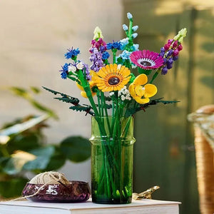 Eternal Artificial Block Chrysanthemum Flower Home Decoration Wildflower Building Block Bouquet Girl Gift Children Toys acacuss