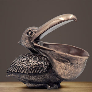 European Resin Cormorant Big Mouth Bird Crafts Home Furnishings Decoration Rose Gold Home Decor Box Jewelry Case Ornaments acacuss