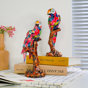 European Style Creative Resin Parrot Home Decoration Living Room Decoration Office Desktop Porch Decoration acacuss