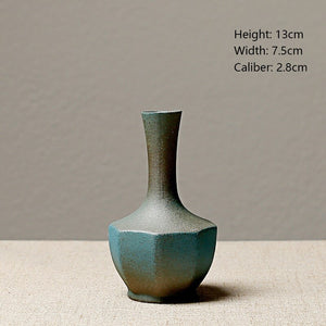 European-style stoneware flower ceramic vase Chinese and Japanese ceramic small vase retro flower pottery ornaments acacuss