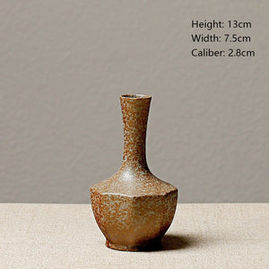 European-style stoneware flower ceramic vase Chinese and Japanese ceramic small vase retro flower pottery ornaments acacuss