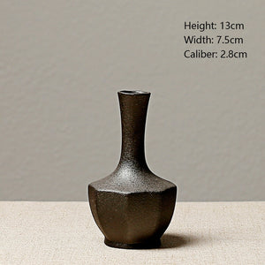 European-style stoneware flower ceramic vase Chinese and Japanese ceramic small vase retro flower pottery ornaments acacuss