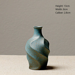 European-style stoneware flower ceramic vase Chinese and Japanese ceramic small vase retro flower pottery ornaments acacuss