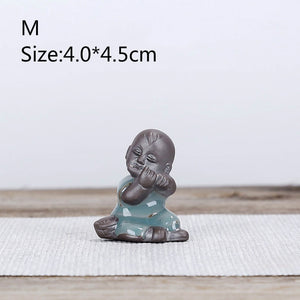 F Bonsai Fairy Garden Ornament Ceramic Figure Ge Yao Zen Meaning Little Monk Micro Landscape Home Decoration Accessories Tea Pet acacuss
