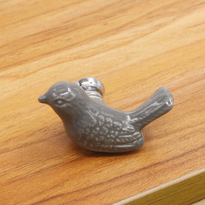 Factory Ceramic Handle European Modern Pigeon Cartoon Children's Cabinet Drawer White Single-hole Handle Bird Cute Fun Children acacuss