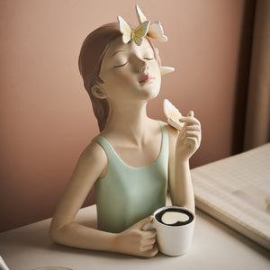 Fairy Tale Girl Sculpture Fantasy Girl Statue Nordic Home Decoration Living Room Bedroom Office Decoration Birthday Holiday Gift acacuss