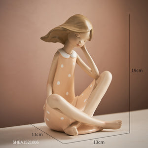 Fairy Tale Girl Sculpture Fantasy Girl Statue Nordic Home Decoration Living Room Bedroom Office Decoration Birthday Holiday Gift acacuss