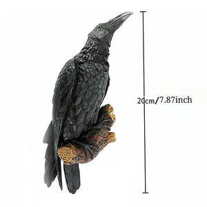 Fake Raven Resin Statue Bird Crow Sculpture Outdoor Crows Halloween Decor Creative for Garden Courtyard Animal Decoration acacuss