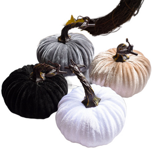 Fake Velvet Pumpkin Halloween Decoration Pumpkins Small Foam Pumpkins Autumn Table Decor Thanksgiving Photography Props acacuss