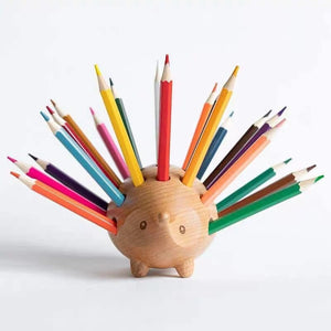 Fashion creative decor Office appliances Pen holder Solid wood hedgehog home souvenir gift for friends acacuss