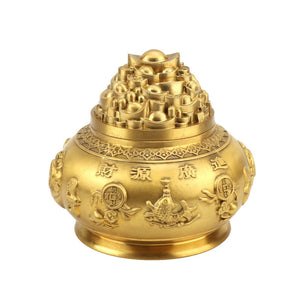 Feng Shui Copper Treasure Bowl Wealth Cornucopia Statue Handicraft Desktop Decor Home Office Decoration acacuss